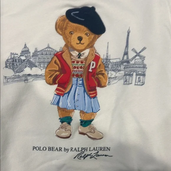 Polo by Ralph Lauren Kids Cream Bear Graphic Sweatshirt - Picture 4 of 4